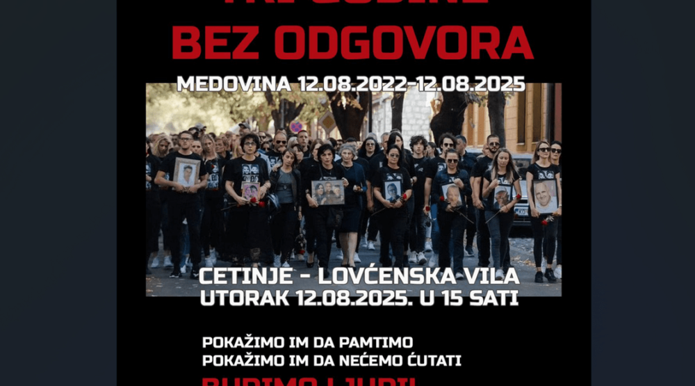 Cetinje obilježava tri godine od masakra u Medovini