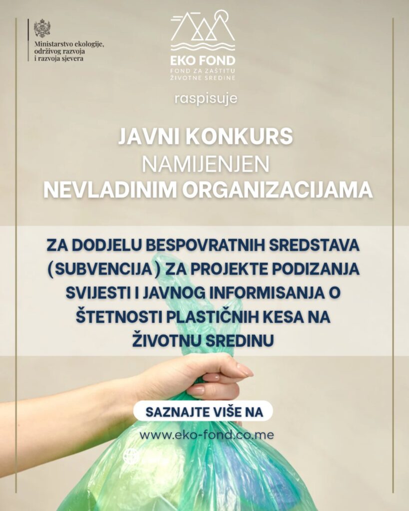 Poziv Eko-Fonda nevladinim organizacijama: Finansijska podrška za projekte edukacije o štetnosti upotrebe plastičnih kesa