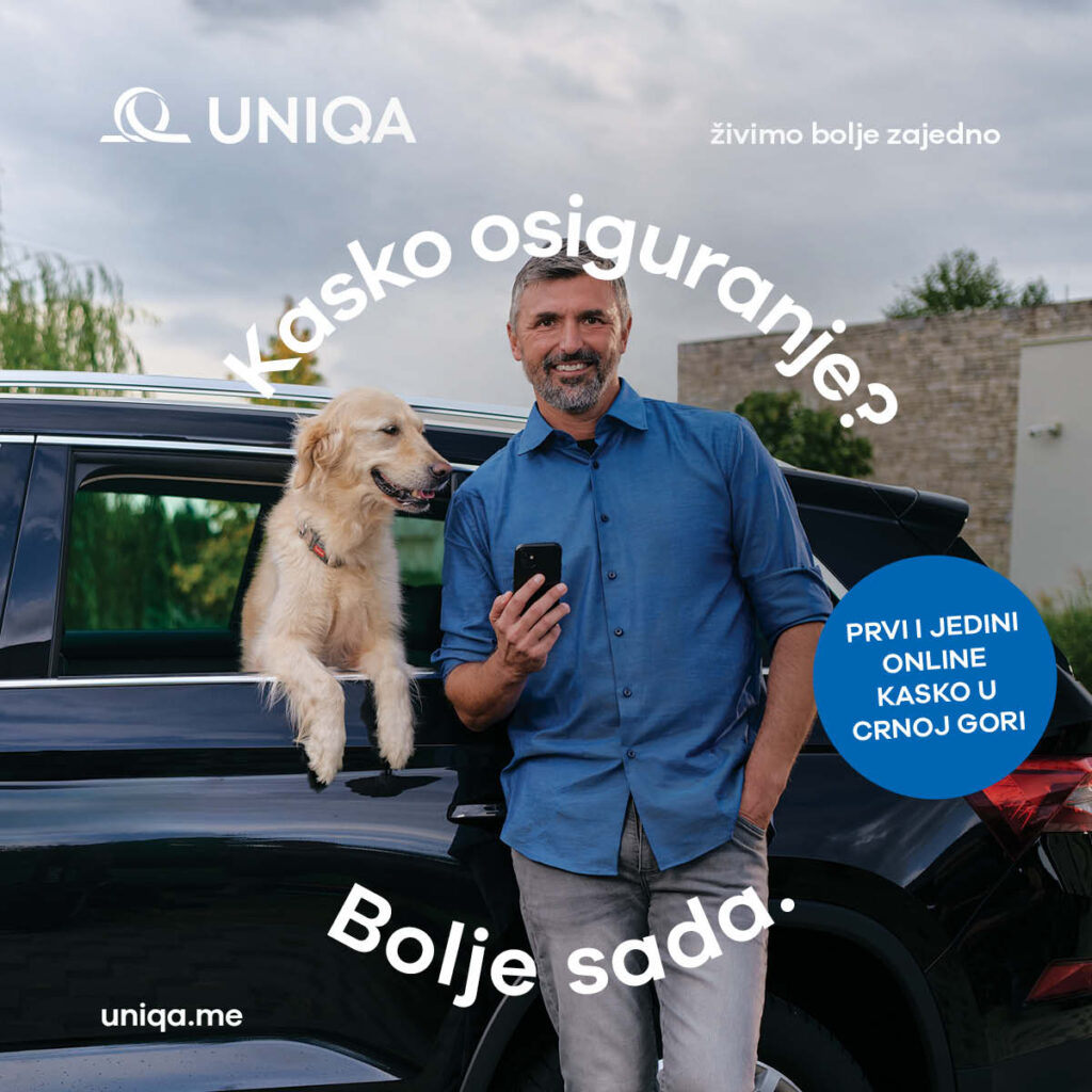 Prvi i jedini u Crnoj Gori: UNIQA kasko osiguranje vozila potpuno online
