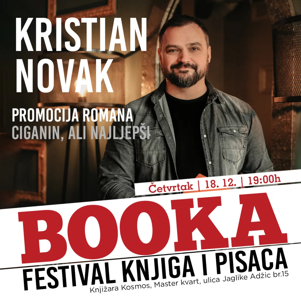 Večeras promocija romana Ciganin, ali najljepši Kristiana Novaka u Kosmos knjižari