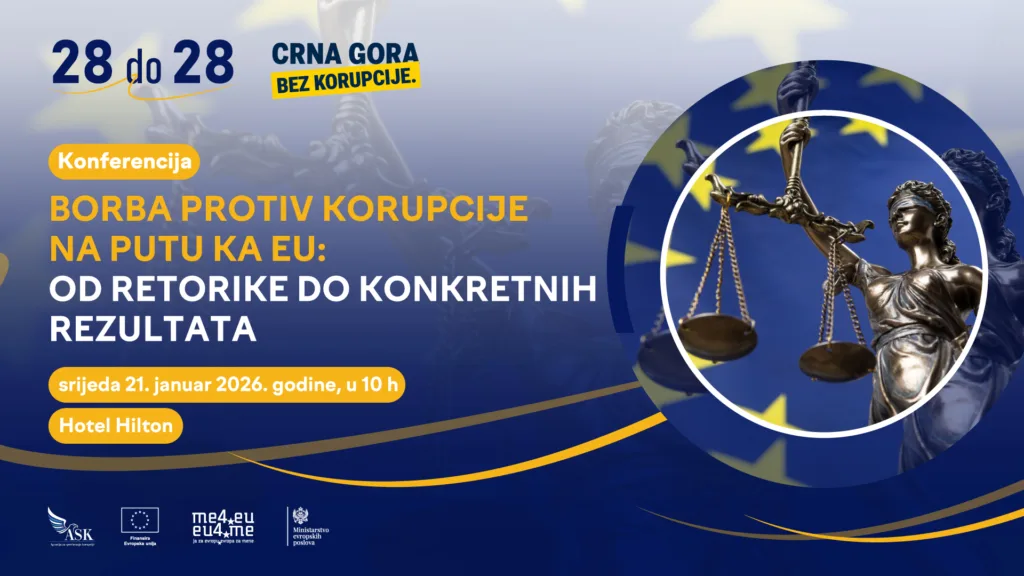 Konferencija „Borba protiv korupcije na putu ka EU: Od retorike do konkretnih rezultata“