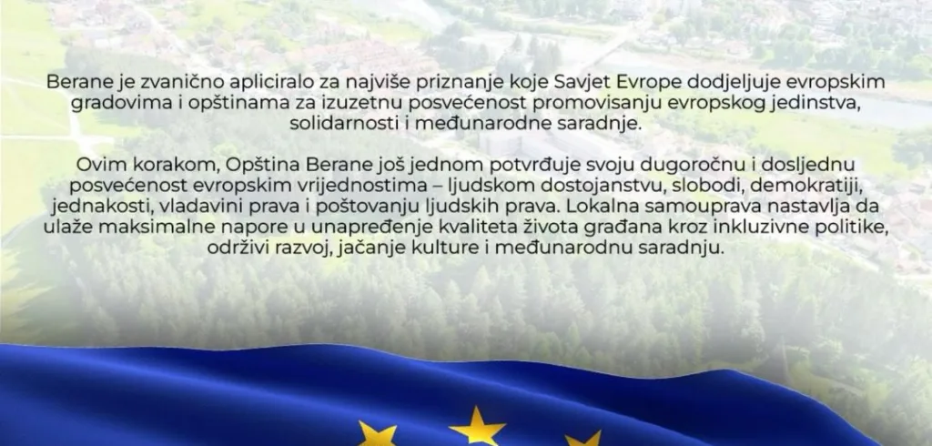 Berane apliciralo za prestižnu nagradu Savjeta Evrope