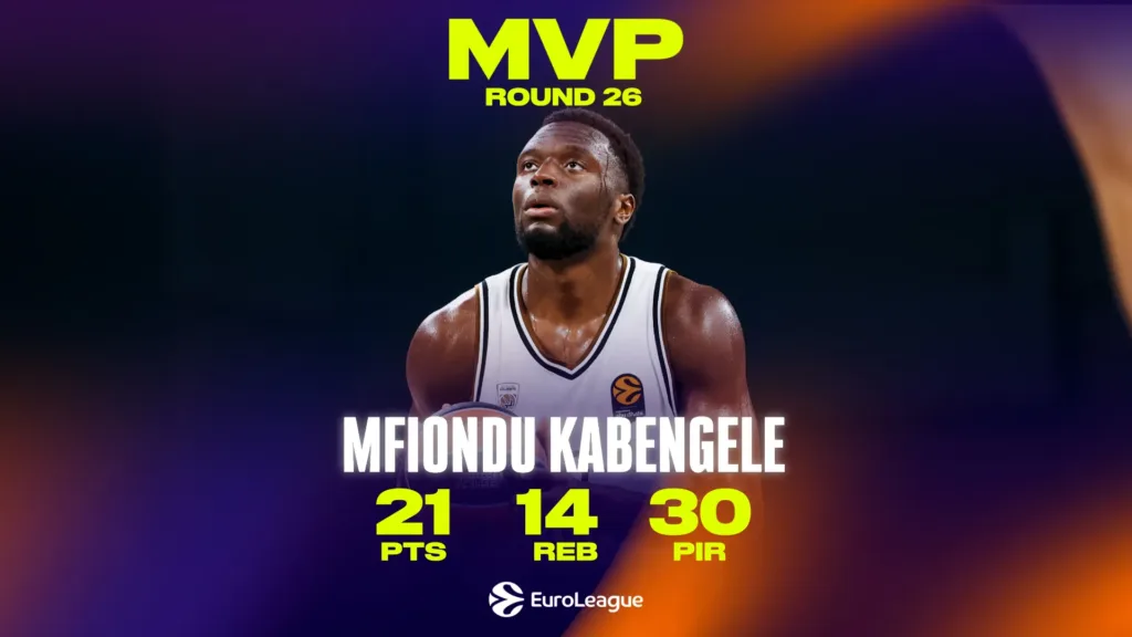 Kabengele MVP 26. kola Evrolige