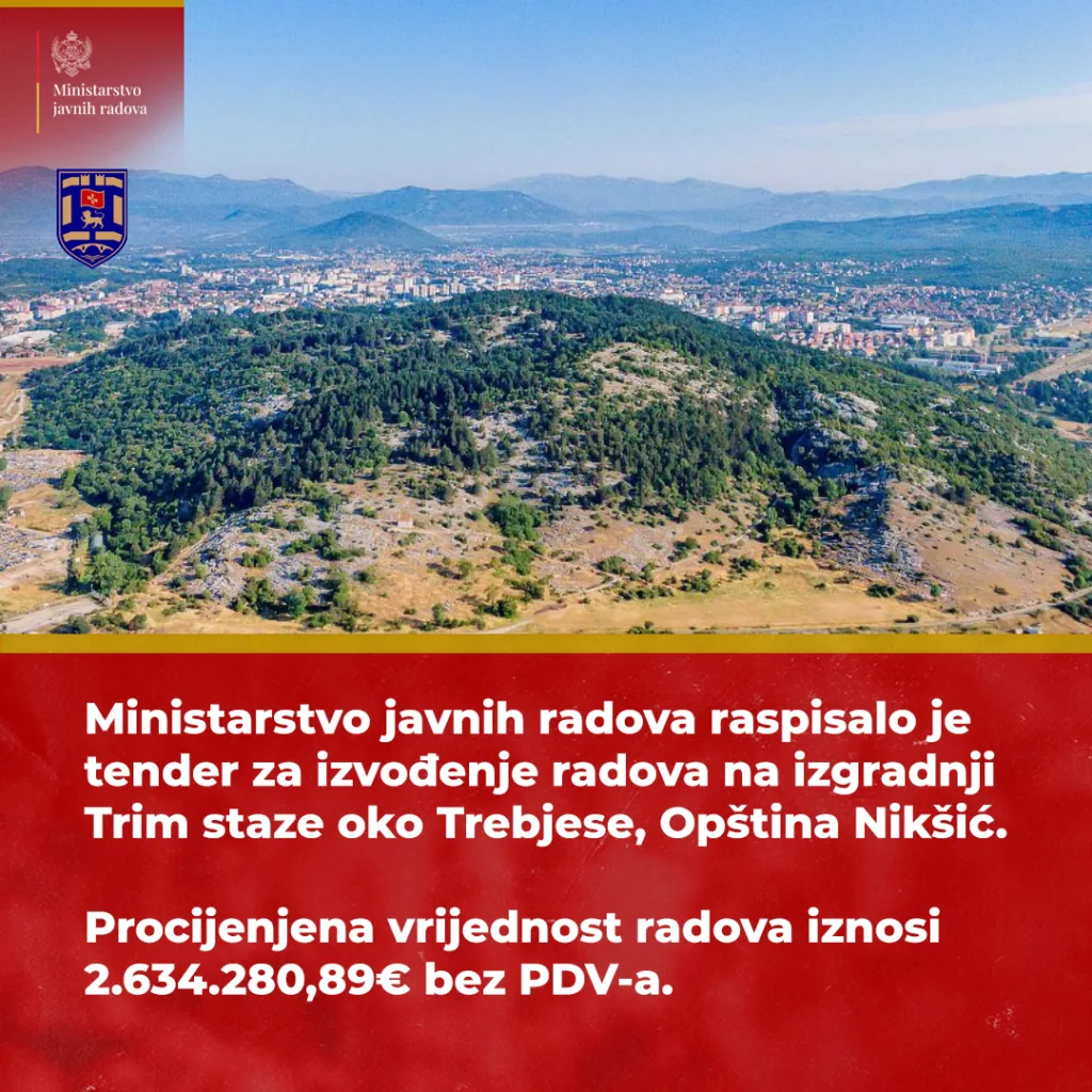 Raspisana javna nabavka za izgradnju Trim staze oko Trebjese u Nikšiću