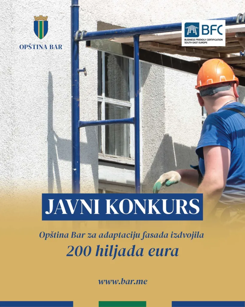 Opština Bar za adaptaciju fasada izdvaja 200 hiljada eura
