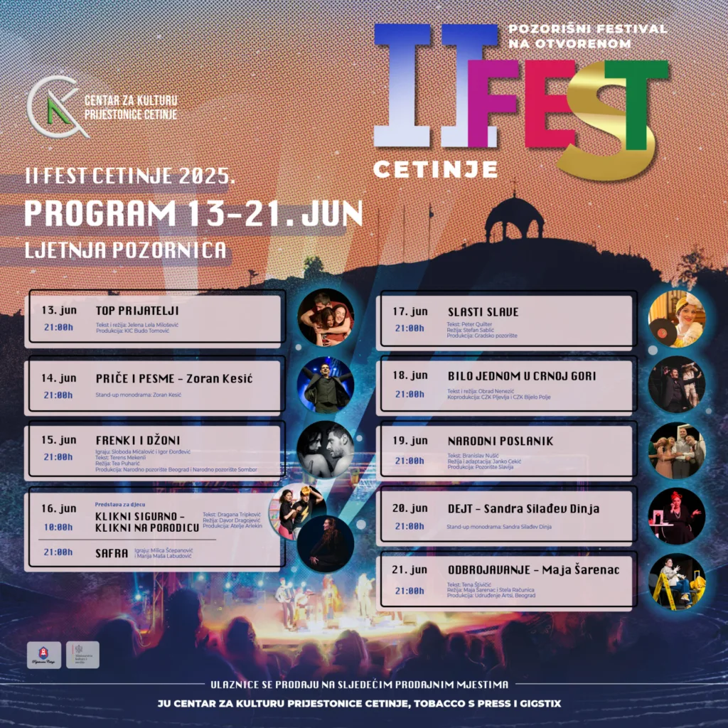 Fest Cetinje: Pozorišni festival na otvorenom od 13. do 21. juna