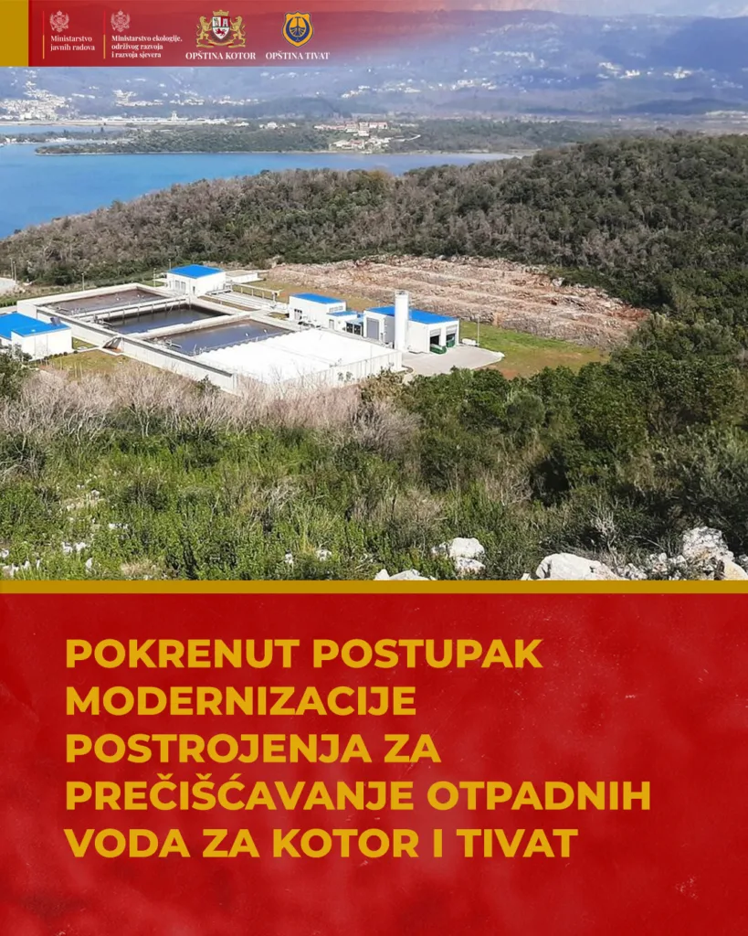 Pokrenut postupak modernizacije postrojenja za prečišćavanje otpadnih voda za Kotor i Tivat