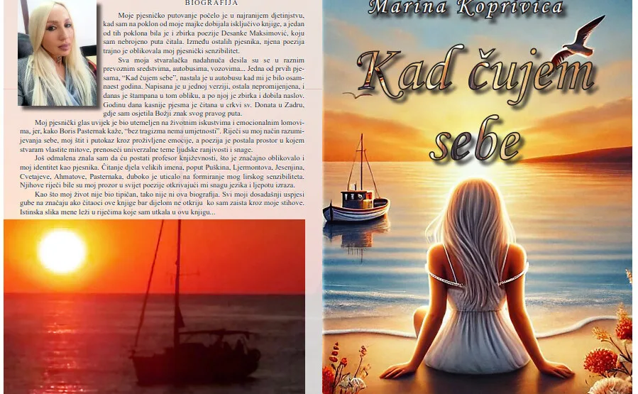 Predstavljanje knjige pjesma Marine Koprivice sjutra u Gradskoj kući u Nikšiću
