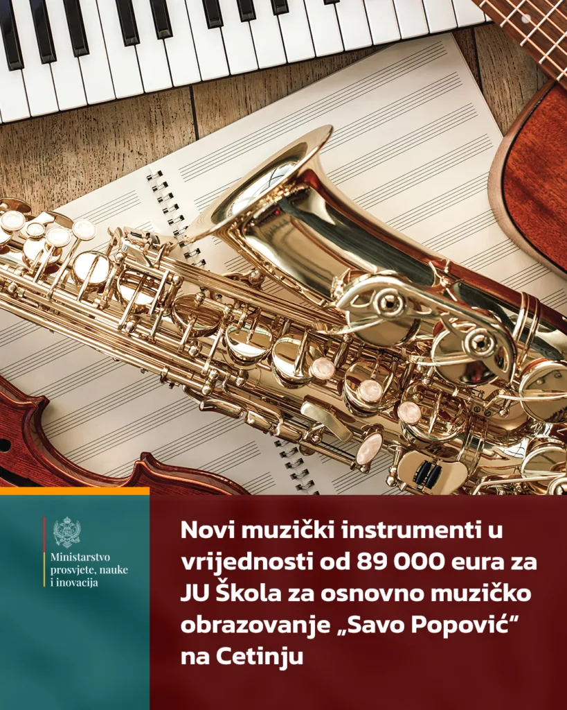MPNI obezbijedilo sredstva za nabavku muzičkih instrumenta za muzičku školu sa Cetinja