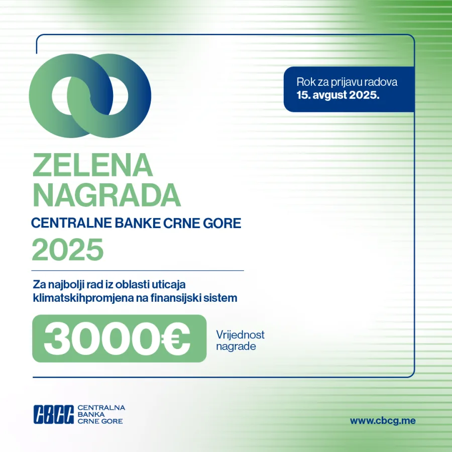 Objavljen konkurs za dodjelu Zelene nagrade CBCG