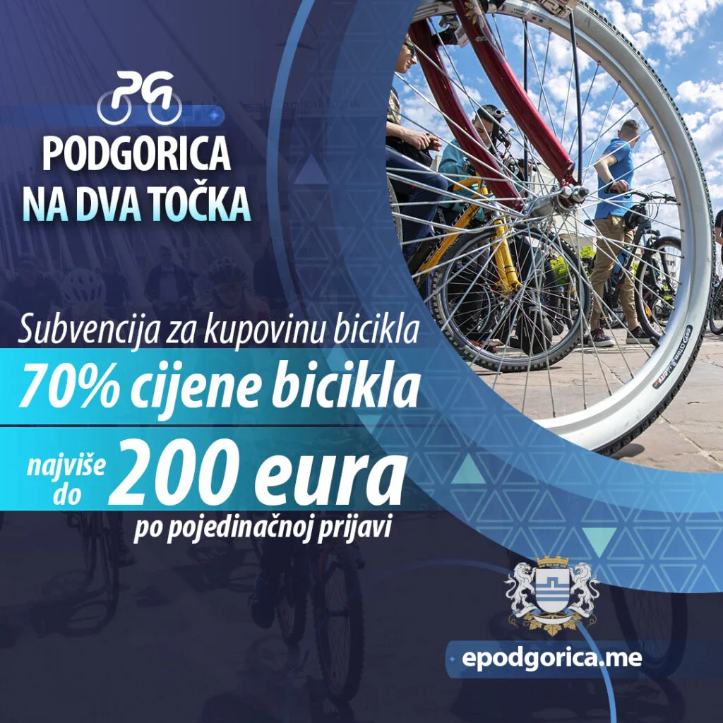 Raspisan Javni poziv za XII ciklus projekta “Podgorica na dva točka”