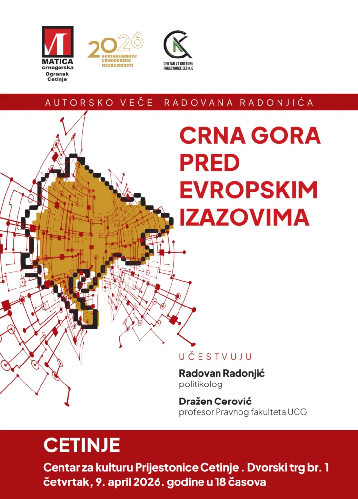 Autorsko veče Radovana Radonjića na Cetinju