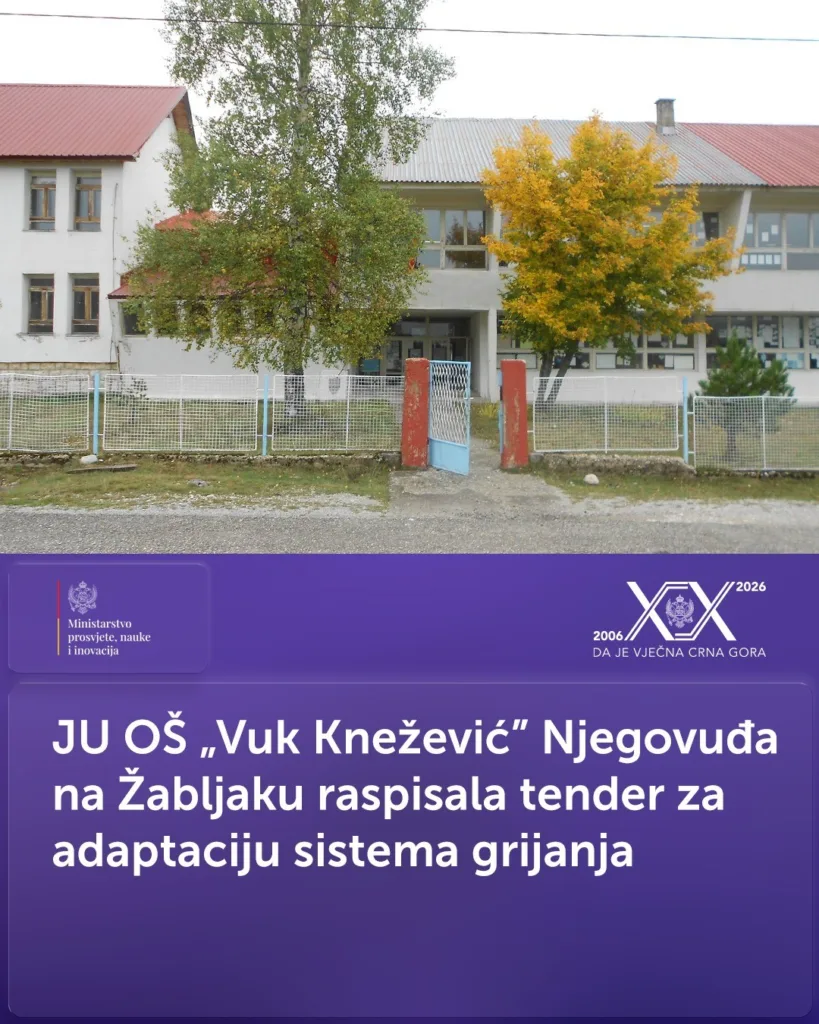 Raspisan tender za adaptaciju sitema grijanja OŠ „Vuk Knežević“ na Žabljaku, vrijednost radova oko 150.000 eura