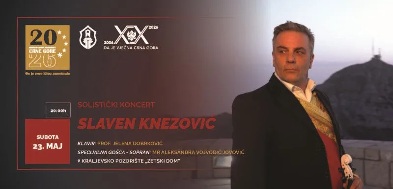 Solistički koncert Slavena Knezovića večeras u Zetskom domu