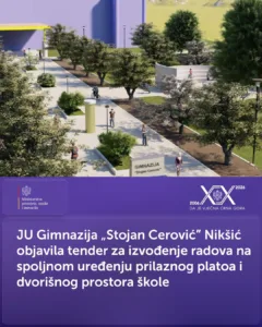 Gimnazija “Stojan Cerović” u Nikšiću dobija uređen prilaz i dvorište