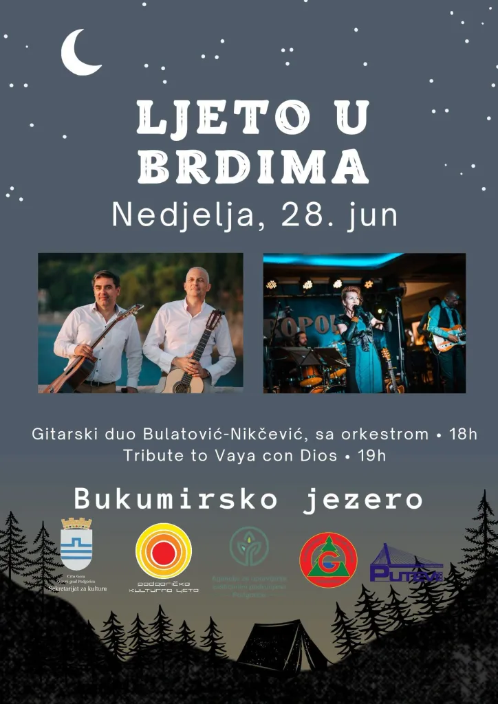 Podgoričko kulturno ljeto: Koncerti 28. juna na Bukumirskom jezeru 6 Podgoričko kulturno ljeto: Koncerti 28. juna na Bukumirskom jezeru