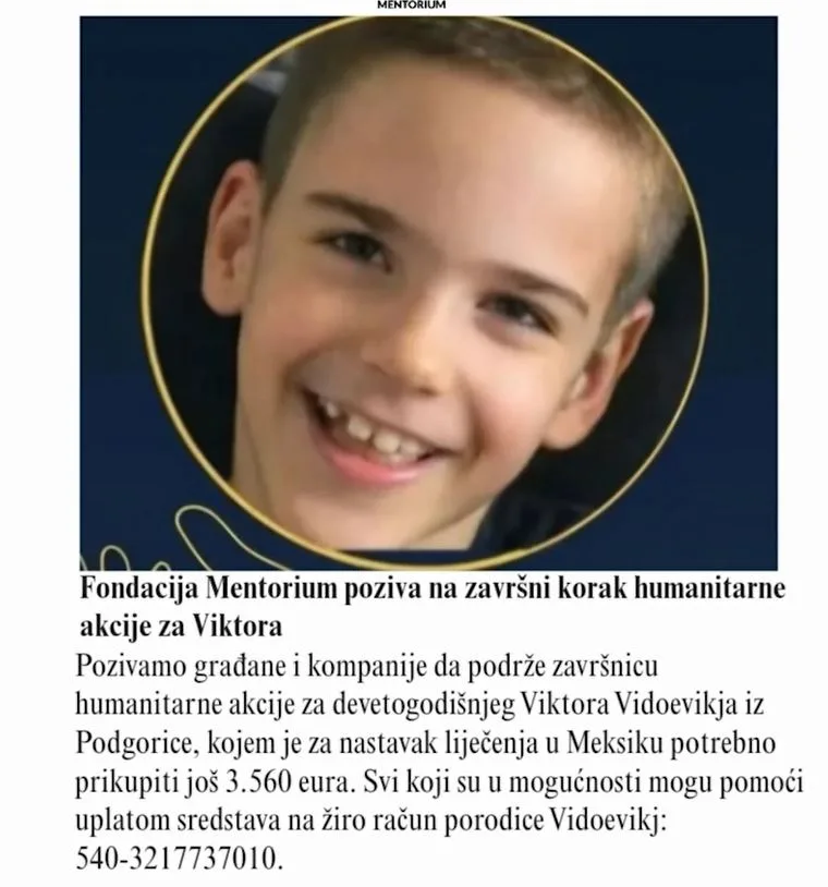 (VIDEO) Za liječenje devetogodišnjeg Viktora do sada prikupljeno 146.440 eura