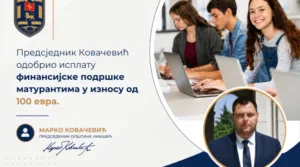 Maturantima u Nikšiću po 100 eura od Opštine