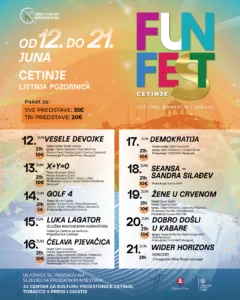 FUN FEST Cetinje: Od 12. do 21. juna na Ljetnjoj pozornici