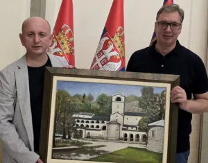 Vučić: Knežević mi poklonio sliku Cetinjskog manastira u ime grupe Srba sa Cetinja