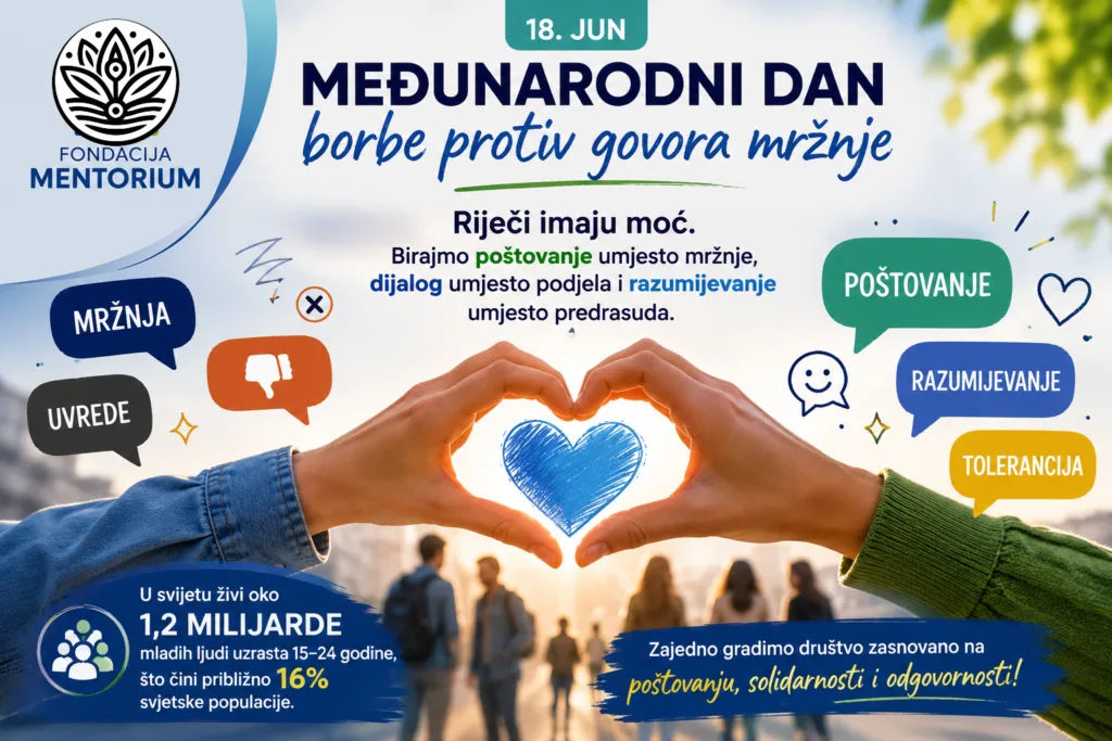 Fondacija Mentorium: Zajedno protiv govora mržnje, za društvo poštovanja i dijaloga 1 Medjunarodni dan borbe protiv govora mrznje fondacijamentorium
