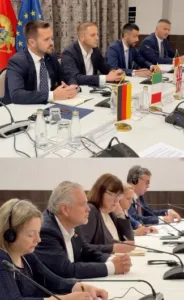 Predsjednici parlamentarnih opozicionih partija sa diplomatskim predstavnicima Italije, UK, Francuske, Njemačke i Delegacije EU 3 Predsjednici parlamentarnih opozicionih partija sa diplomatskim predstavnicima Italije, UK, Francuske, Njemačke i Delegacije EU