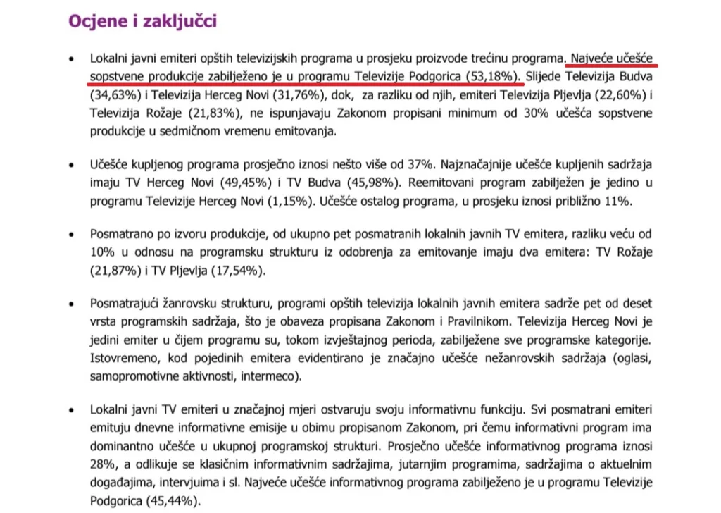 AMU obmanjuje javnost: TV Nikšić naknadno dopisali ispred TV Podgorica, iako u aprilu nije mjerena