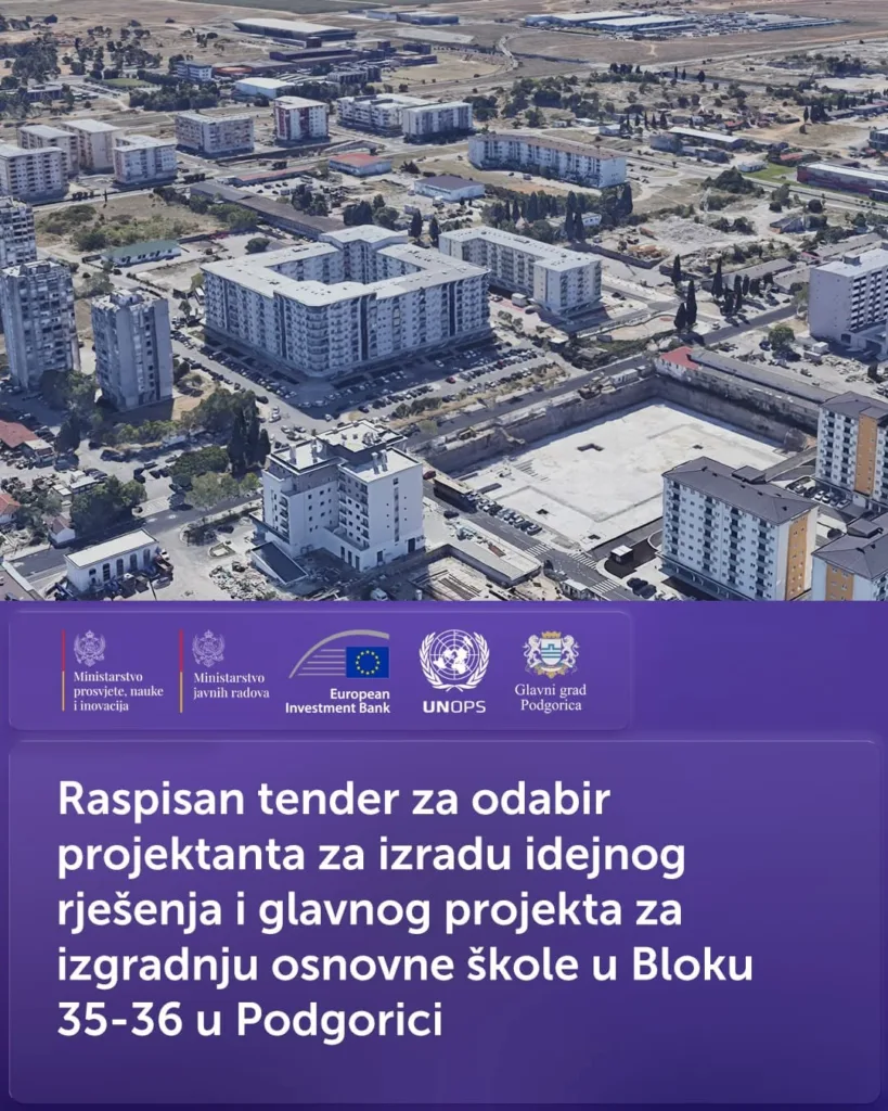 Podgorica: Raspisan međunarodni tender za projektovanje nove osnovne škole u Bloku 35-36 2 image 7