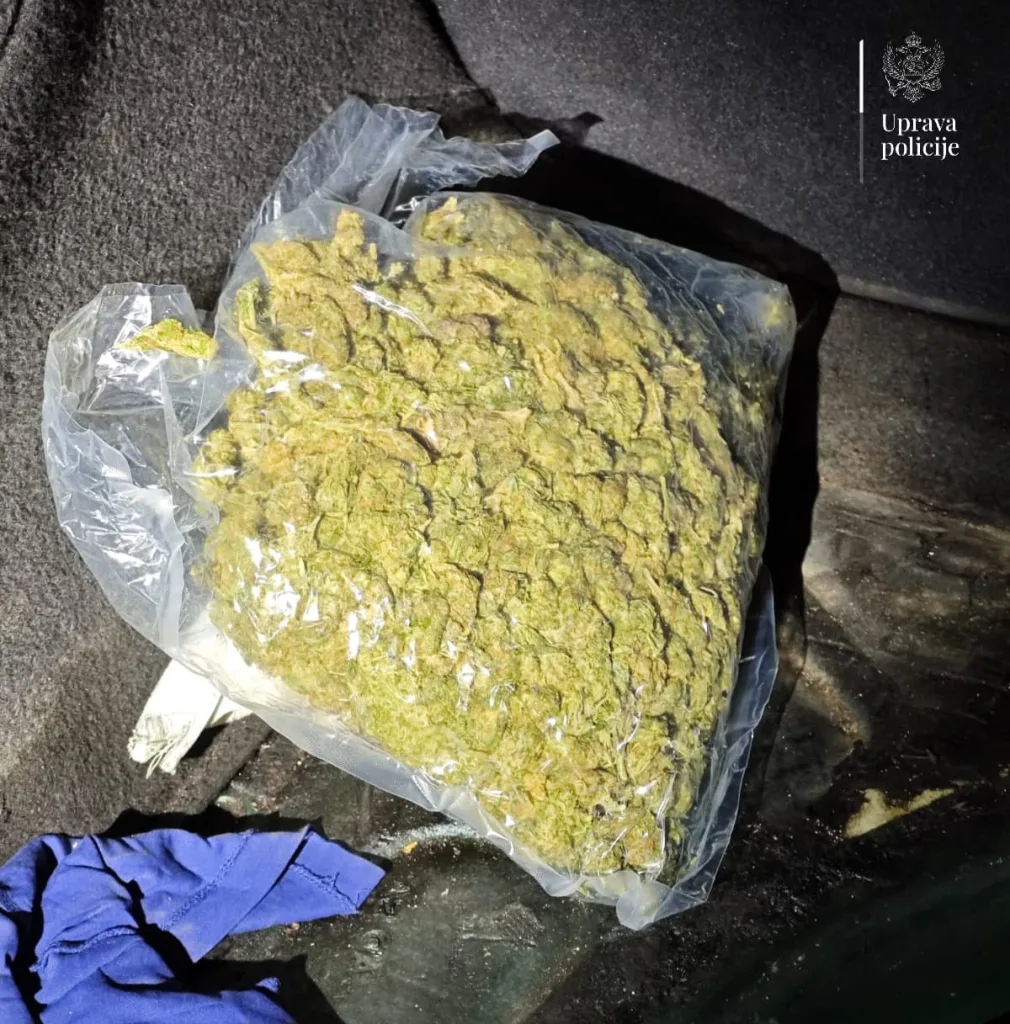 Podgorica: Uhapšene dvije osobe, zaplijenjeno više od jednog kilograma marihuane