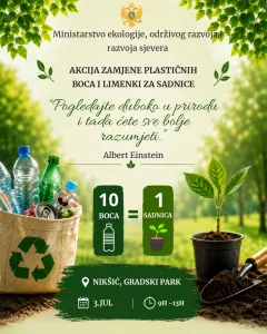 On Friday in Nikšić, an action for exchanging plastic bottles and cans for seedlings.