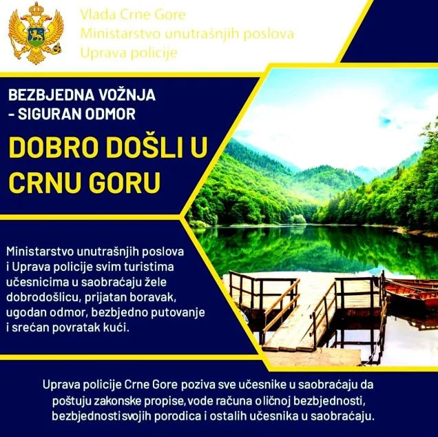 UP: Sjutra počinje kampanja „Bezbjedna vožnja – siguran odmor“