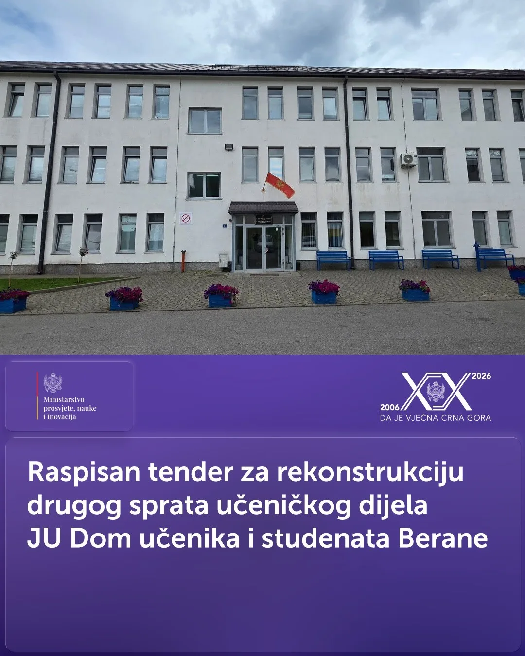 MPNI obezbijedilo 76.000 eura za preuredjenje JU Dom učenika i studenata Berane