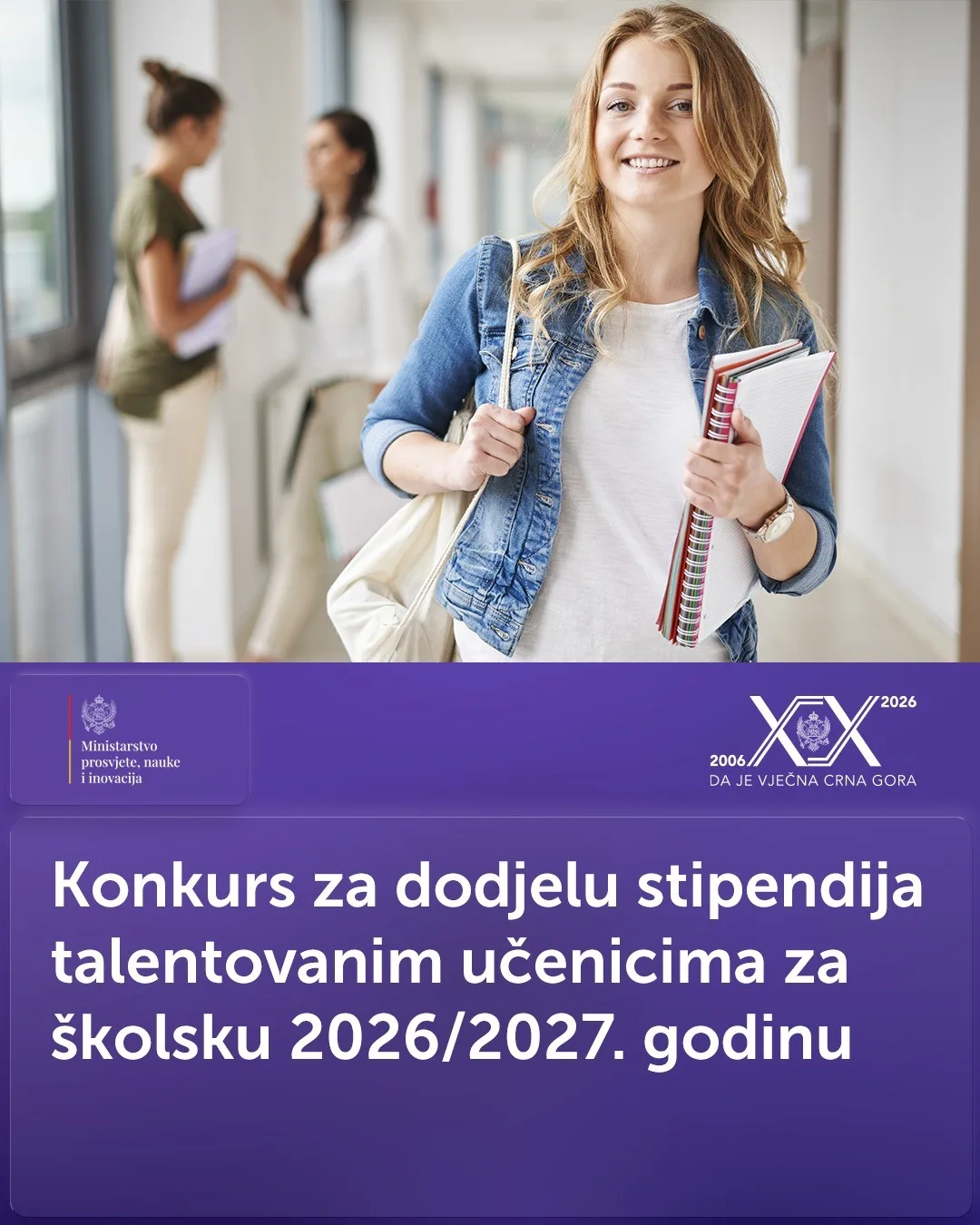 MPNI objavilo Konkurs za stipendije za talentovane učenike za školsku 2026/2027. godinu