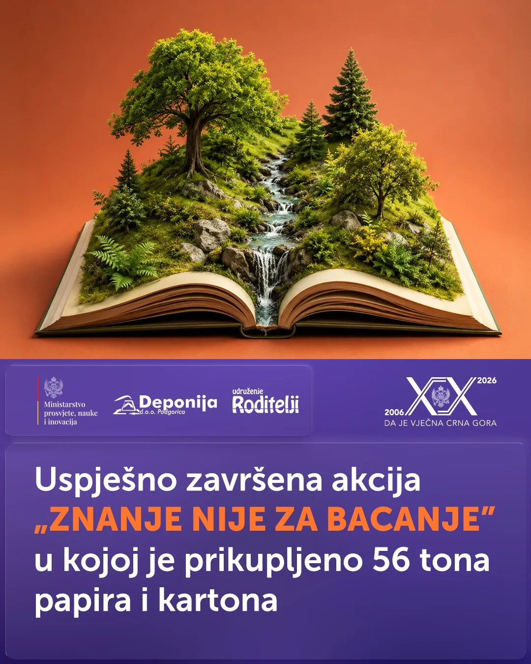 U akciji ,,Znanje nije za bacanje” prikupljeno 56 tona papira i kartona